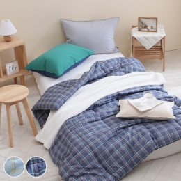 [올리비아데코] 티니 체크 60수 순면 차렵이불(S)