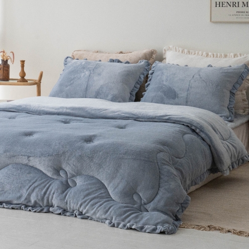 [올리비아데코] 샤트란 하이밍크 겨울 극세사 차렵이불(S/Q) -2컬러