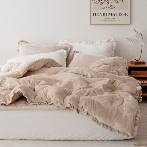 [올리비아데코] 샤트란 하이밍크 겨울 극세사 차렵이불(S/Q) -2컬러