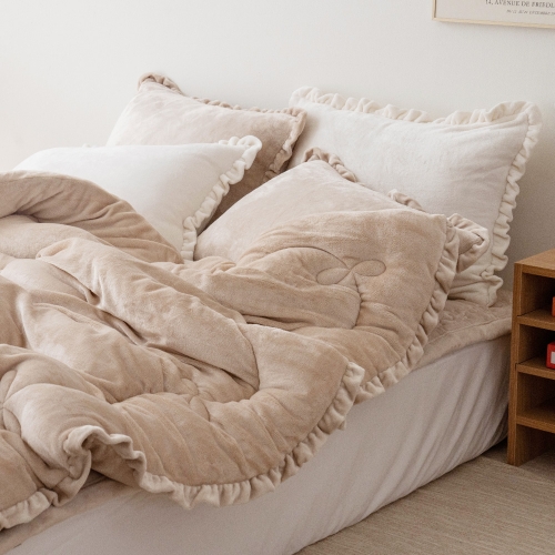 [올리비아데코] 샤트란 하이밍크 겨울 극세사 차렵이불(S/Q) -2컬러