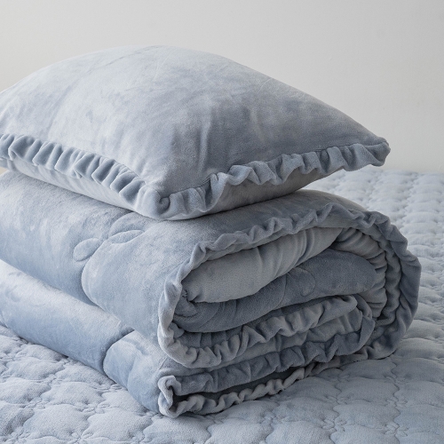 [올리비아데코] 샤트란 하이밍크 겨울 극세사 차렵이불(S/Q) -2컬러