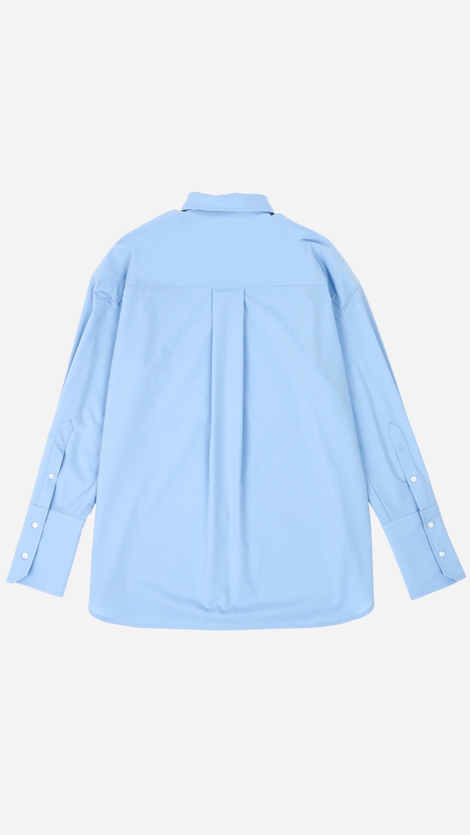 SAC 포켓 링클프리 롱셔츠 스카이블루 4W2317002