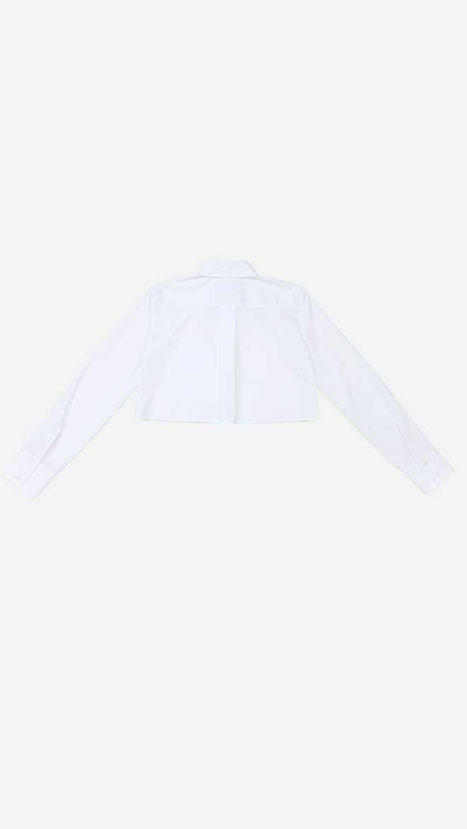 [★있지 류진 착용] SAC 로고 링클프리 크롭 셔츠 화이트 4W2317001