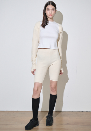 WAFFLE BIKER SHORTS [IVORY]
