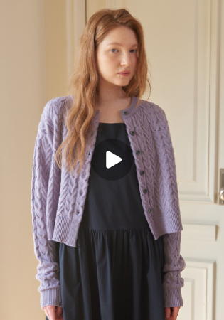 Cable knit Cardigan Purple