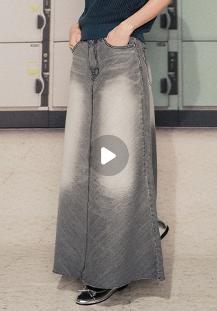 [소리소리옷장pick!] 빈티지 워싱 데님 롱스커트