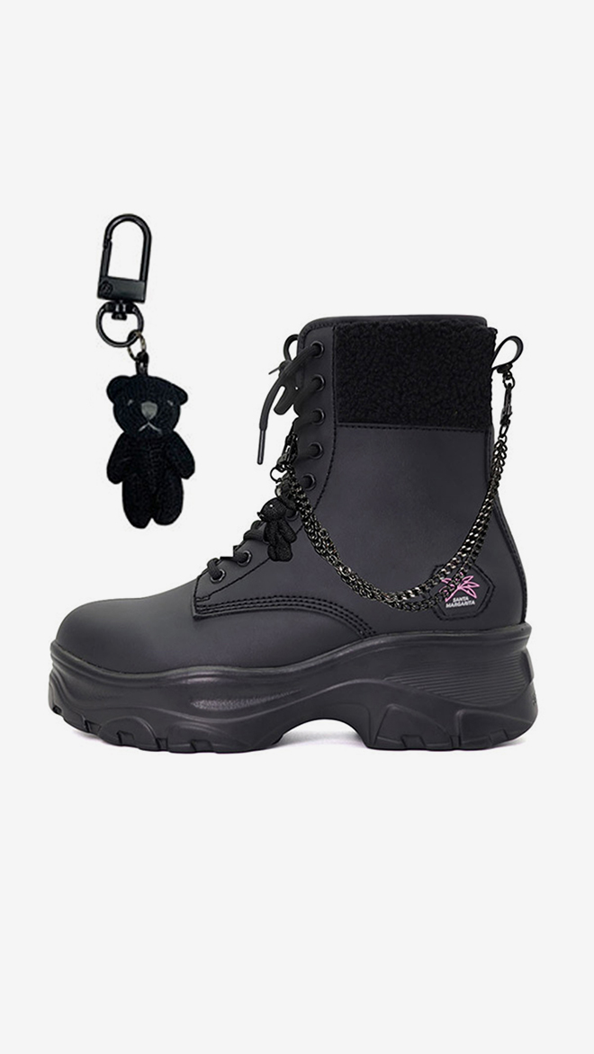 SMA SHOES 아비가일 블랙테디 레이스업 부츠