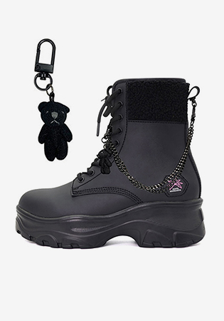 SMA SHOES 아비가일 블랙테디 레이스업 부츠