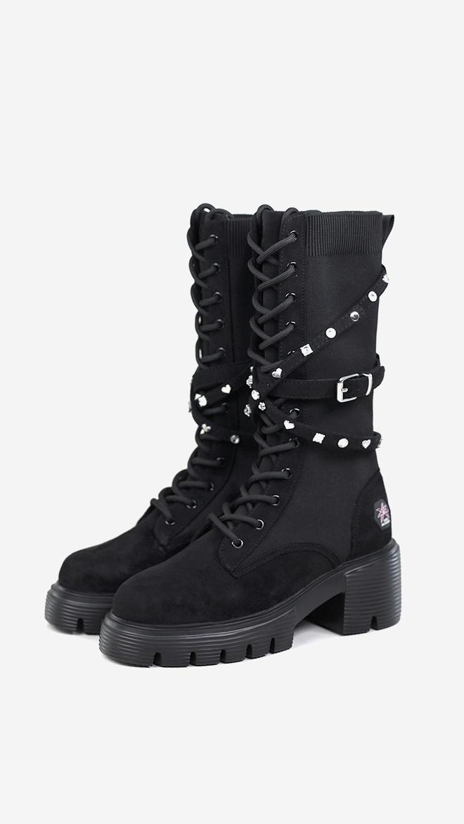 SMA SHOES 나나워커 니트 부츠 리얼레더_장식포함