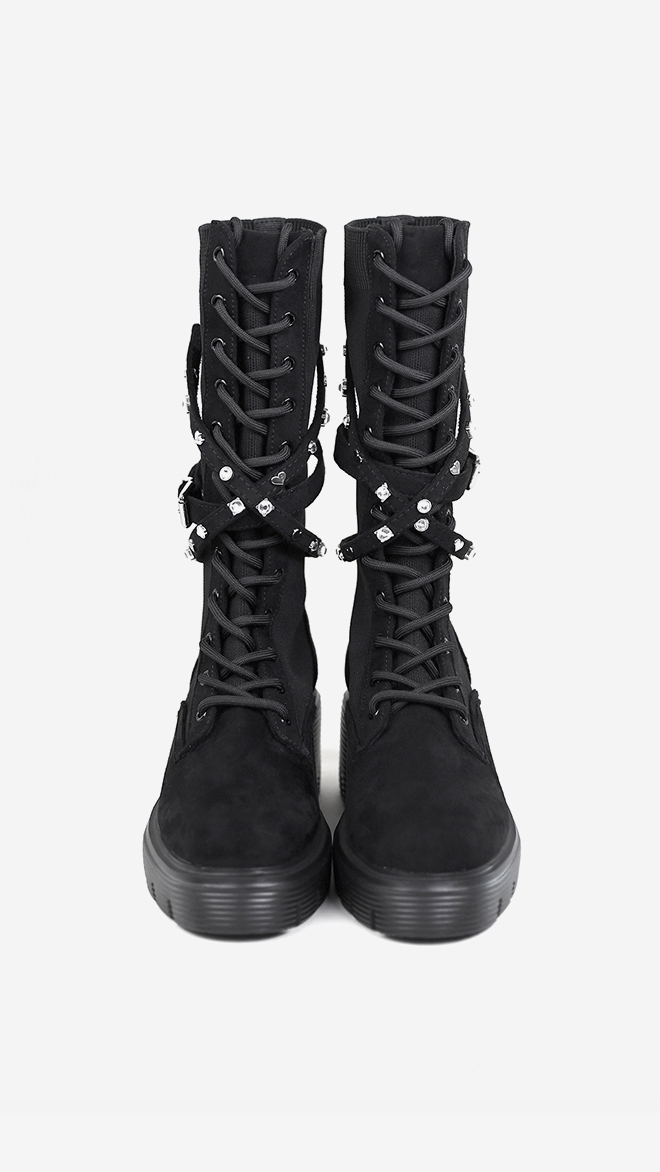 SMA SHOES 나나워커 니트 부츠 리얼레더_장식포함
