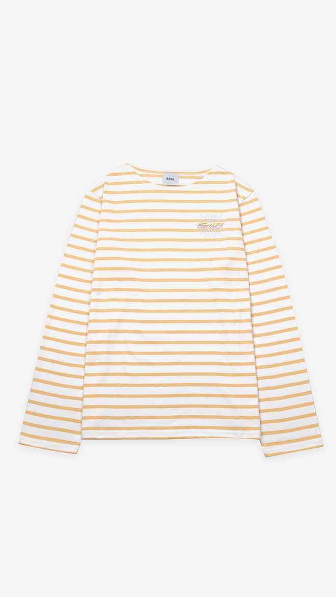 SMA SHOES Daisy Long Sleeve Stripe_White Orange 남녀공용
