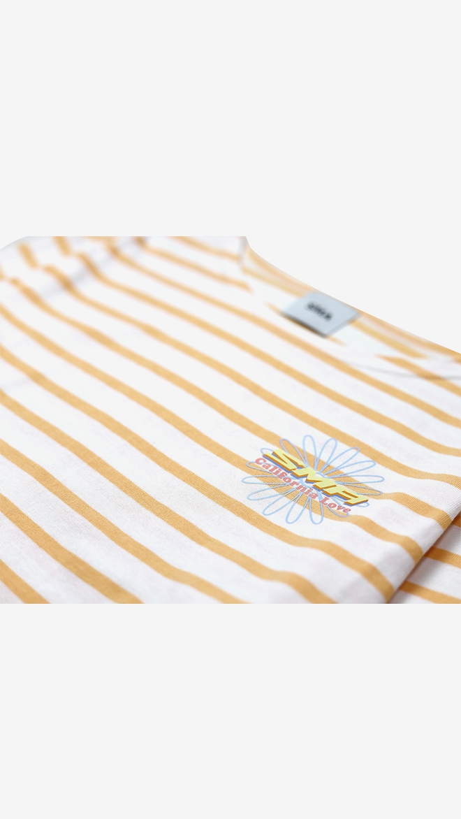 SMA SHOES Daisy Long Sleeve Stripe_White Orange 남녀공용