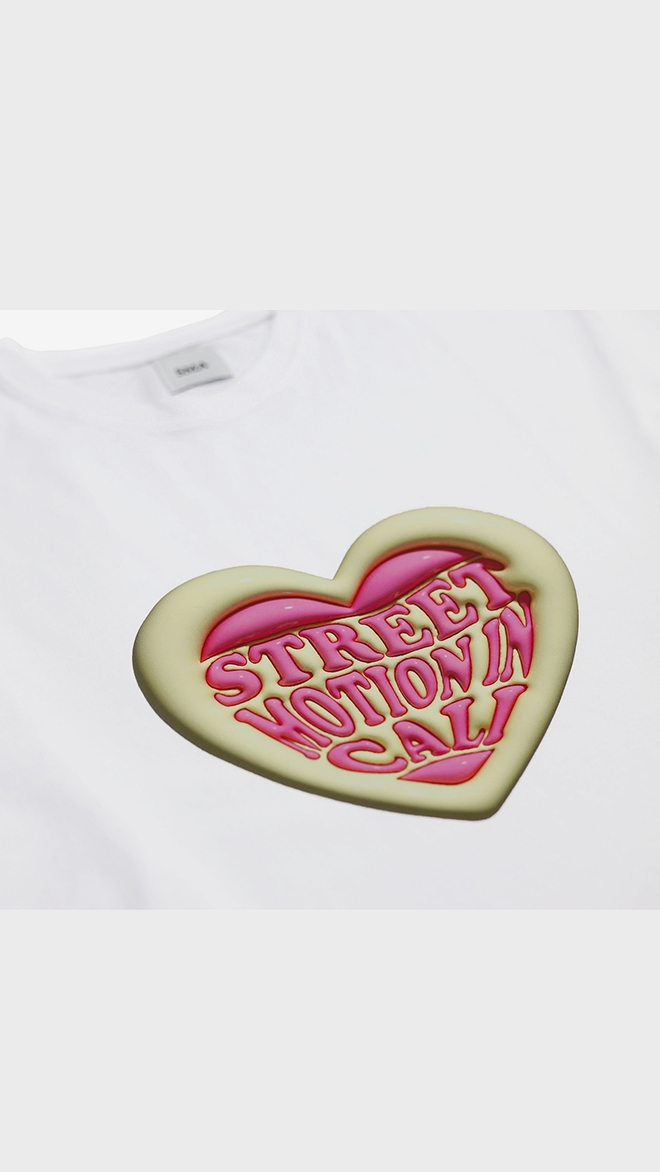 SMA SHOES Heart-Logo T-Shirt_White (Over-Fit) 남녀공용
