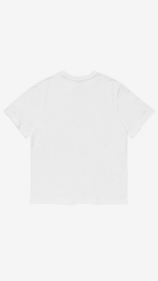 SMA SHOES 스페이스 테디 로고 티셔츠_White (Semi Over-Fit)