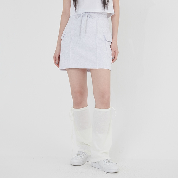 (3단쭈리)무지 트레이닝 카고 스커트