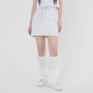 (3단쭈리)무지 트레이닝 카고 스커트