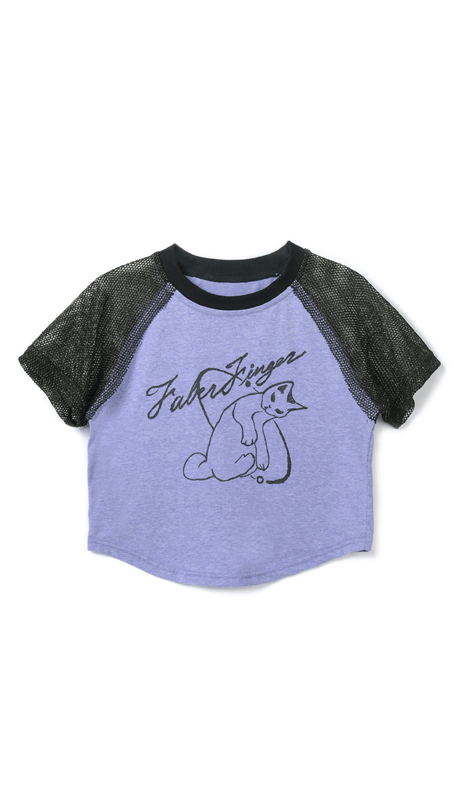 Cat Mash Raglan Sleeve T-shirt (Lavender)