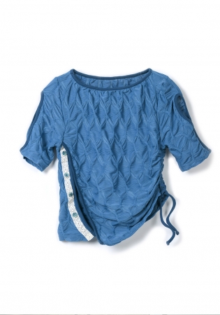Laced Wrinkle String T-Shirt (Blue)