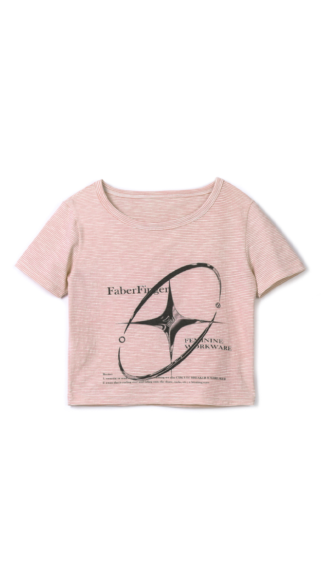 Signature Glitter Printing T-shirt (Pink)