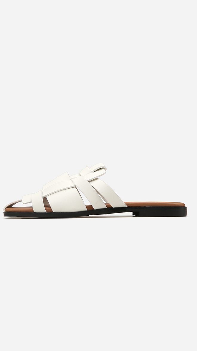 스퀘어 토 케이지 스트랩 슬리퍼 412213004 (1.3cm/3colors)