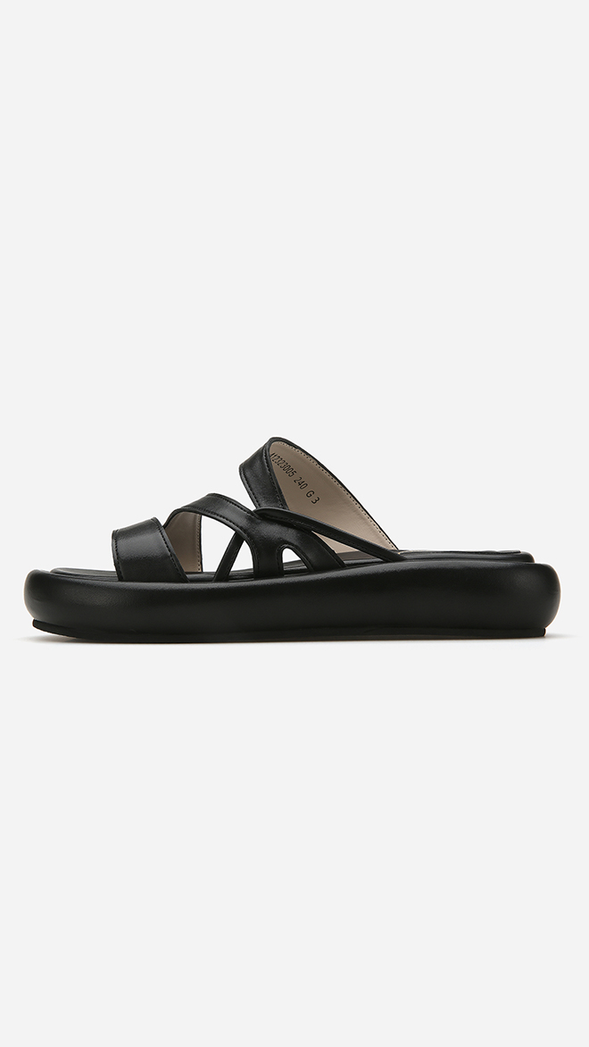 사이드 크로스 스트랩 슬리퍼 412323005 (3cm/2color)