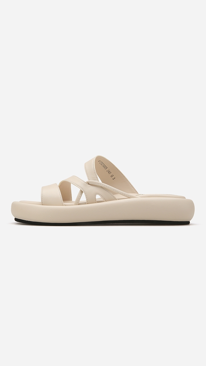 사이드 크로스 스트랩 슬리퍼 412323005 (3cm/2color)