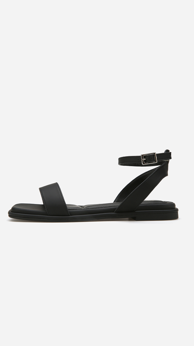 스퀘어 토 플랫 샌들 412324003 (1cm/3colors)