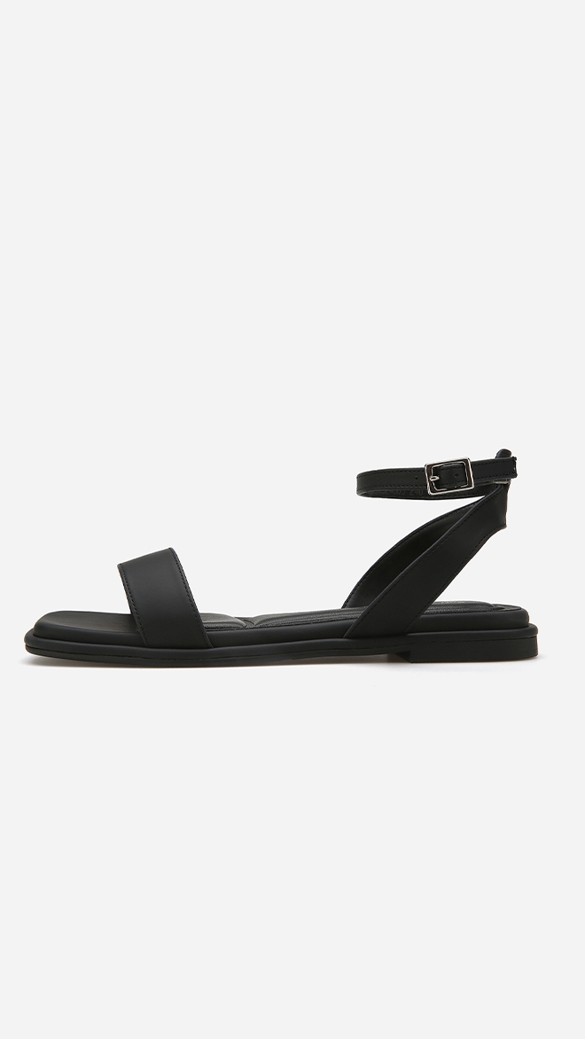 스퀘어 토 플랫 샌들 412324003 (1cm/3colors)