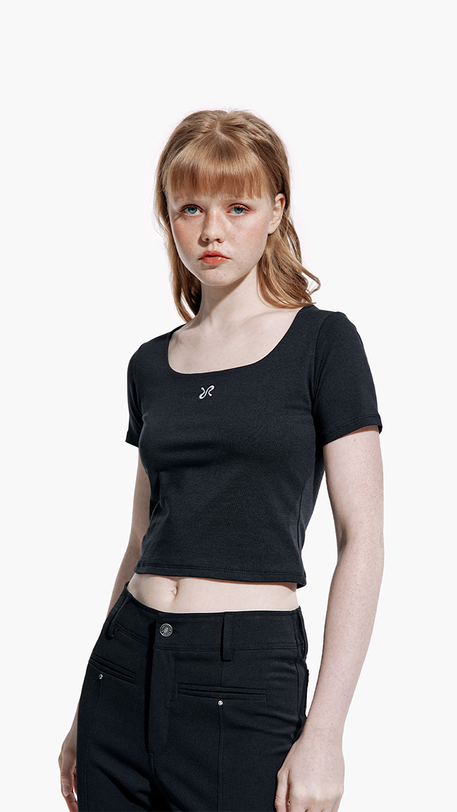 BASIC CROP T-SHIRT BLACK