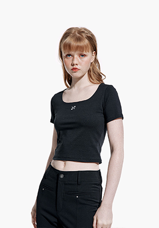 BASIC CROP T-SHIRT BLACK