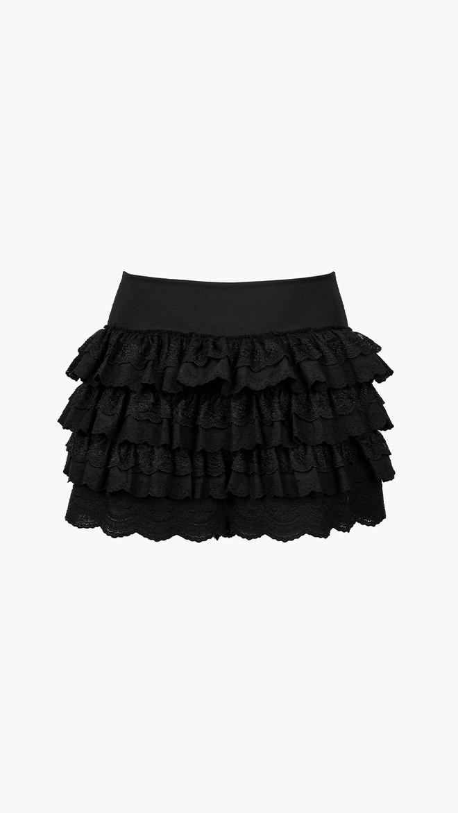 LACE TUTU PANTS SKIRT BLACK