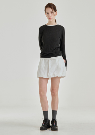 BALLOON MINI SKIRT [WHITE]