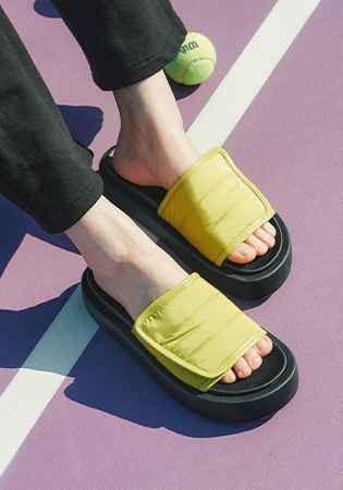 패브릭 벨크로 플랫폼 슬리퍼 412423004 (4cm/3colors)