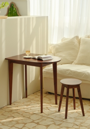 에이든 티크 반타원 테이블 2colors