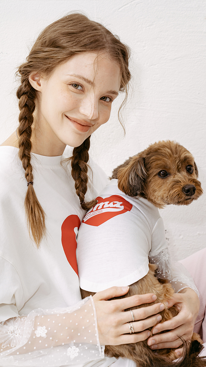 HANE WOMAN + DOG T-SHIRT COUPLE LOOK SET(단품도 구매 가능)