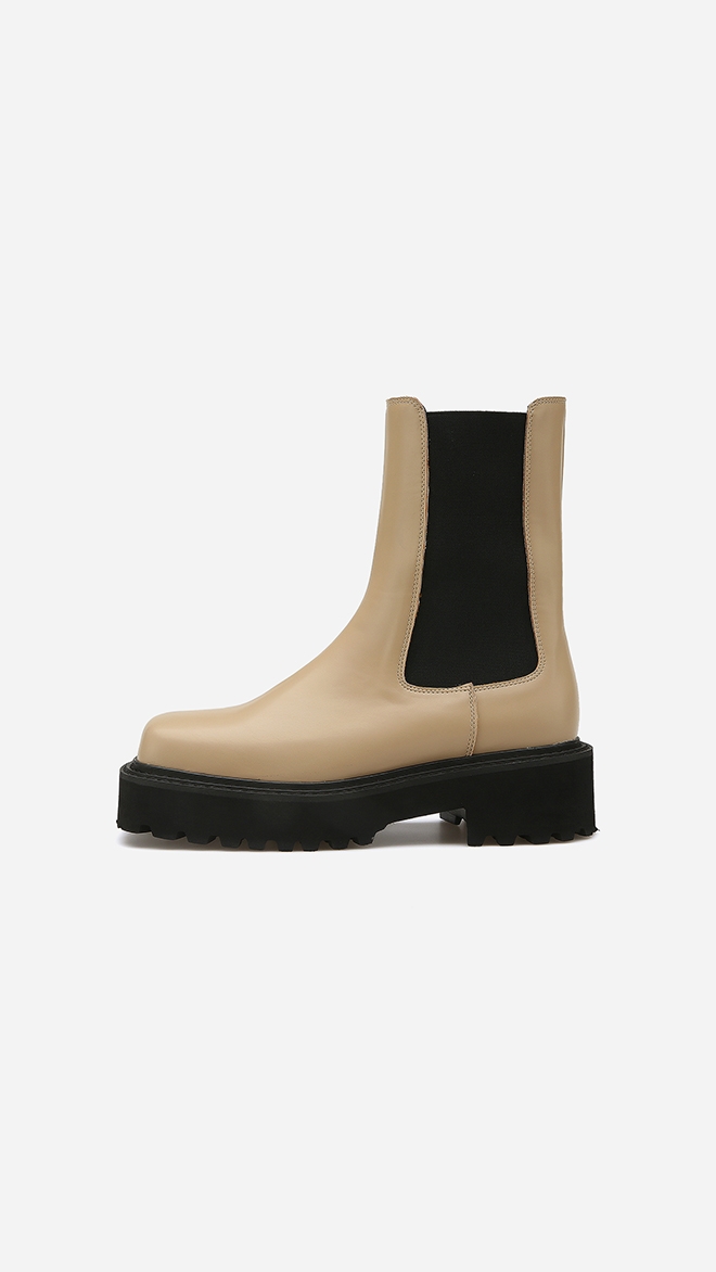 [★에스파 닝닝 착용]스퀘어 토 청키 첼시부츠 412346010 (5cm/3colors)