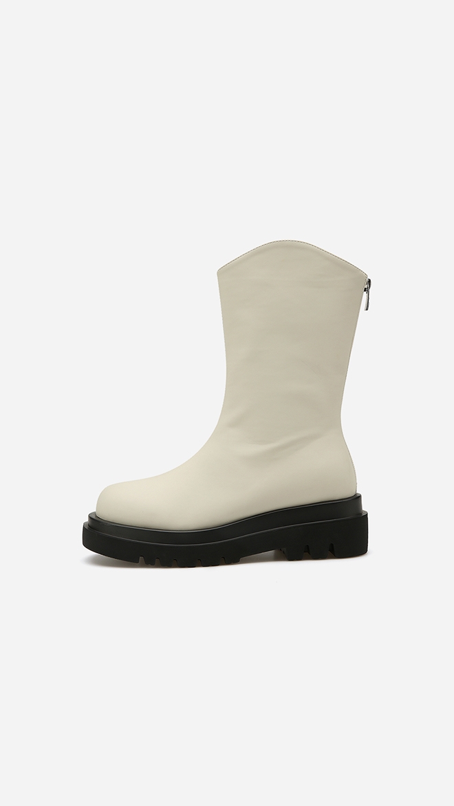 [★빌리 츠키 착용]라운드 토 청키 미들부츠 412346011 (5.2cm/3colors)