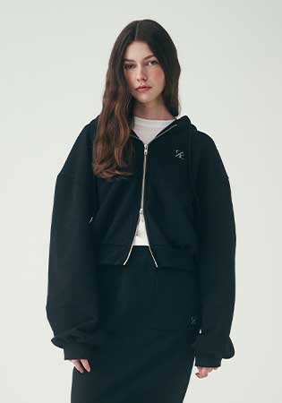 SAC 로고 스웨트 후드집업 블랙 4W233Y003