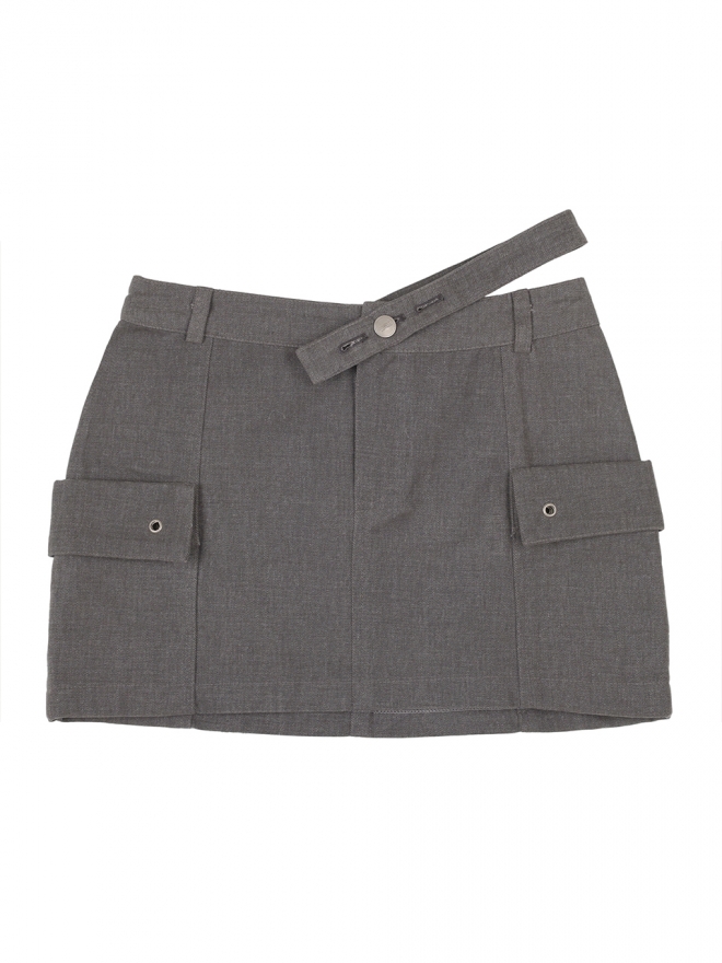 컷아웃 언발란스 아일렛 빈티지 스커트 2color