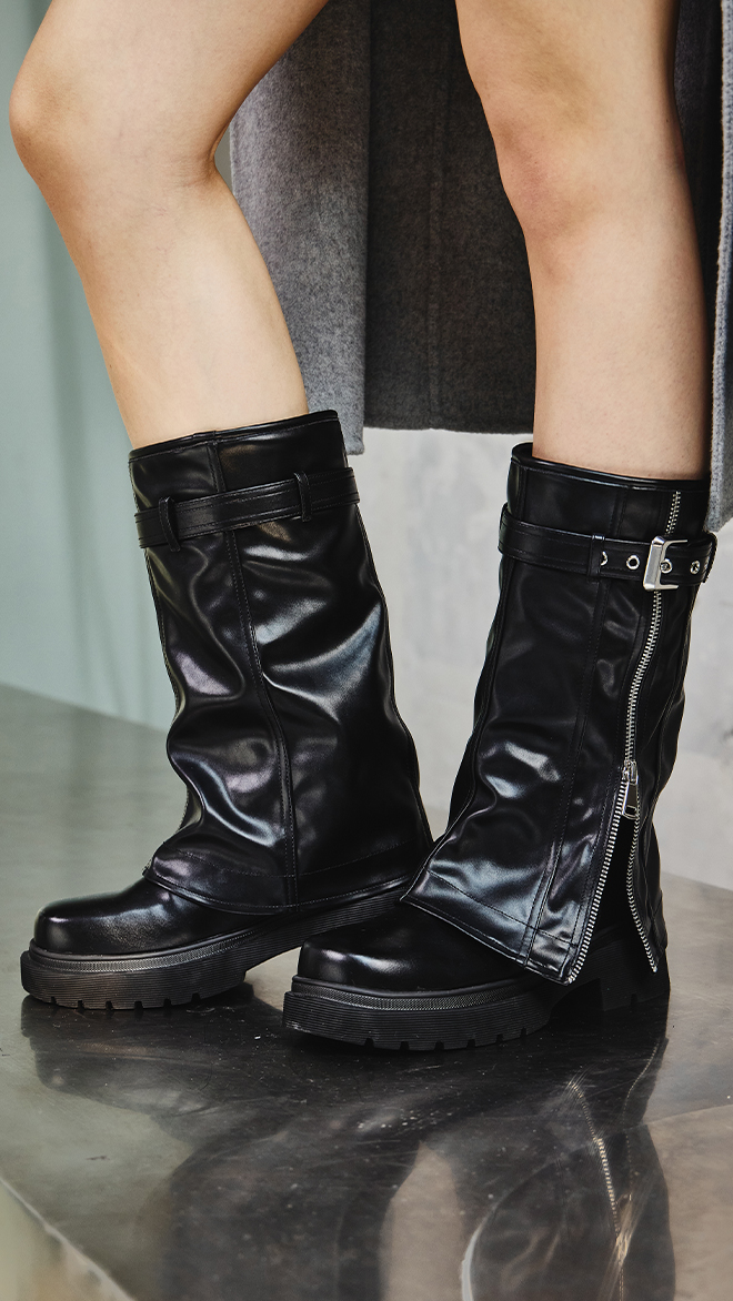워머 벨티드 미들부츠 412446004(4cm/1color)