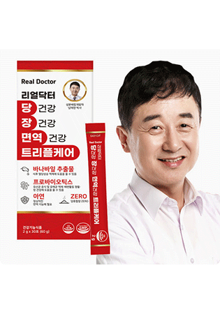 리얼닥터 당장면역 트리플케어 당건강 장건강 면역건강 아연 바나바잎 혈당케어 혈당조절 혈당건강기능식품 유산균 혈당조절유산균 혈당유산균