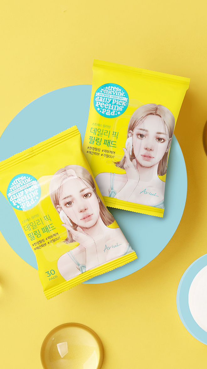 아리얼 스트레스 릴리빙 데일리 픽 필링 패드 30매X3개
