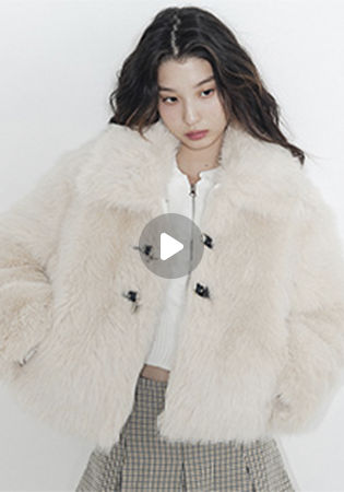 버클 롱 헤어 퍼 자켓