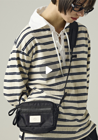 [오룩 pick💕] SYMBOL NYLON SHAKOSH CROSS BAG [BLACK]