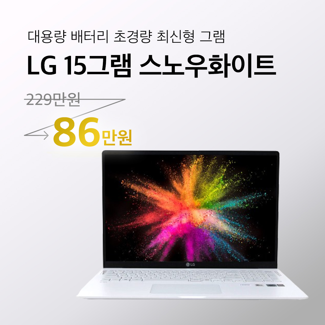 LG 최신형 15인치 초경량 그램 i5 10TH RAM 16GB SSD 512GB 대용량 배터리 CTYPE gram