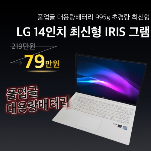 LG 스노우화이트 14그램 i5 10TH RAM 16GB 512GB Iris Plus 초경량 고사양 CTYPE