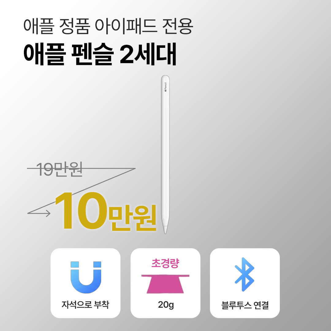 애플 펜슬 2세대 화이트 아이패드 전용