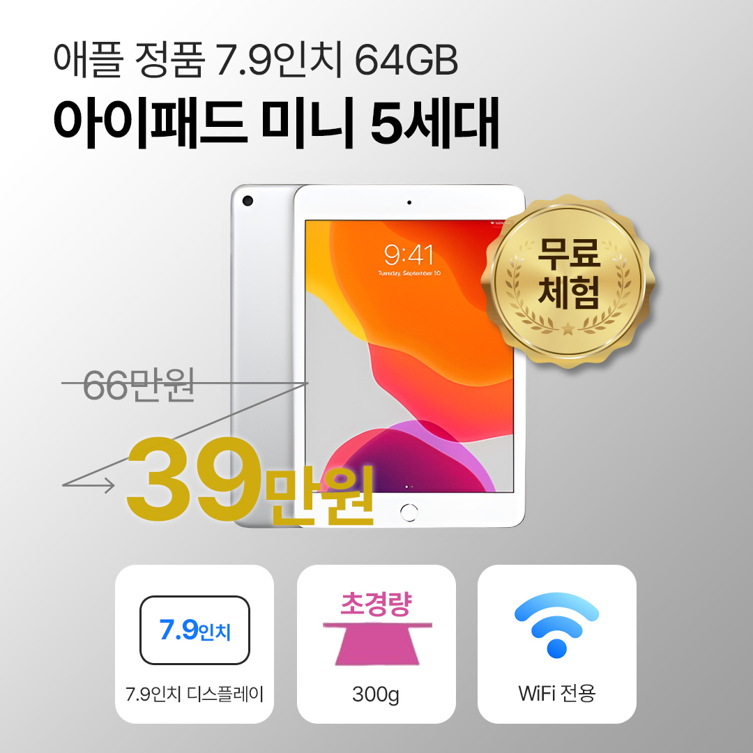 아이패드 미니 5세대 64GB 와이파이 /셀룰러 전용