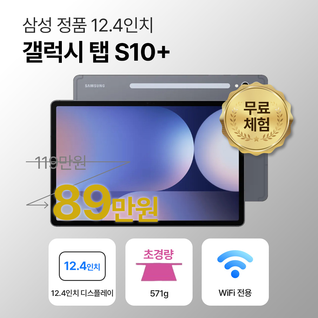 삼성 갤럭시 탭 S10+ WiFi전용 12.4인치 문스톤 그레이 S펜 포함