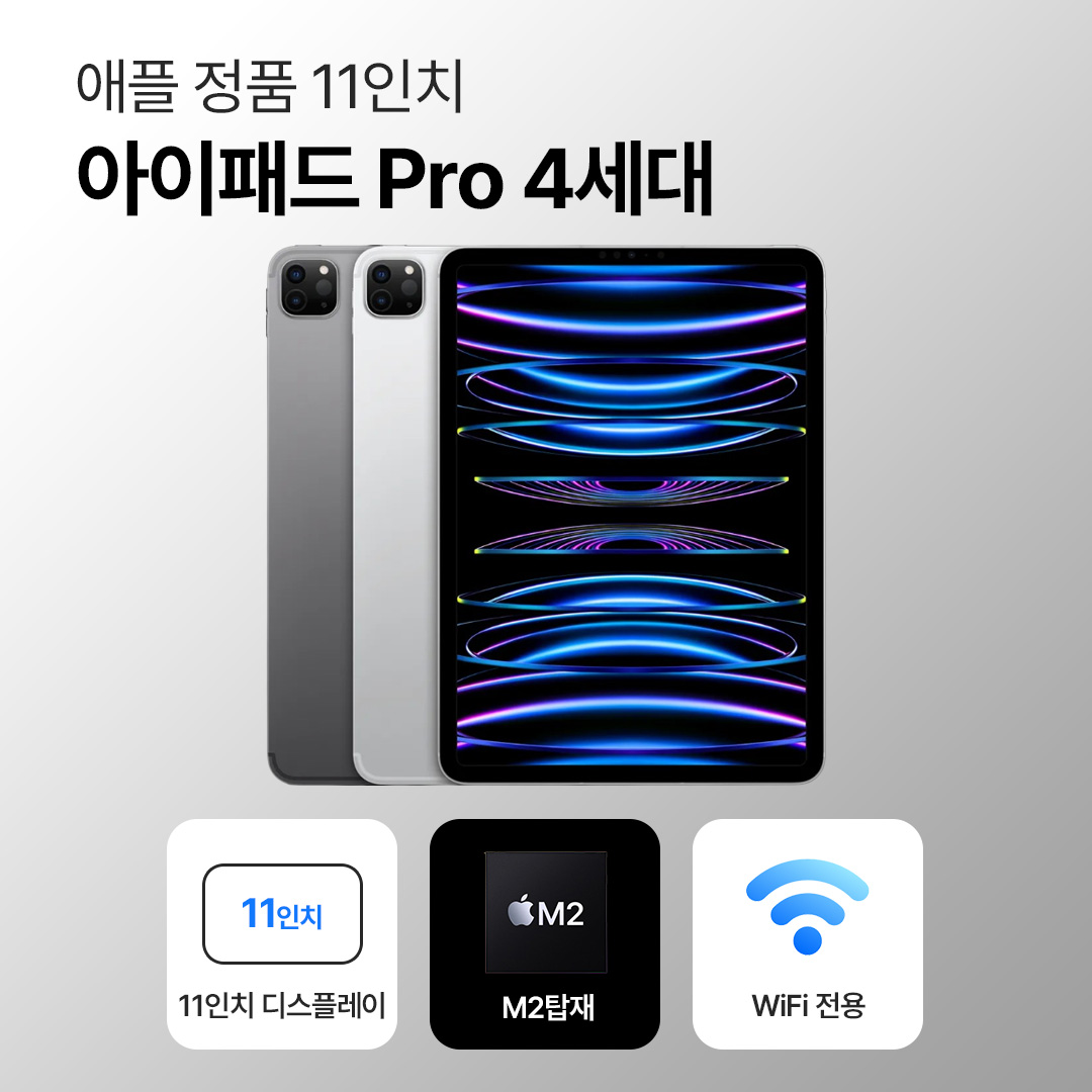 [블루투스 키보드/무료증정]애플 아이패드 프로 4세대 WiFi전용 11인치 M2